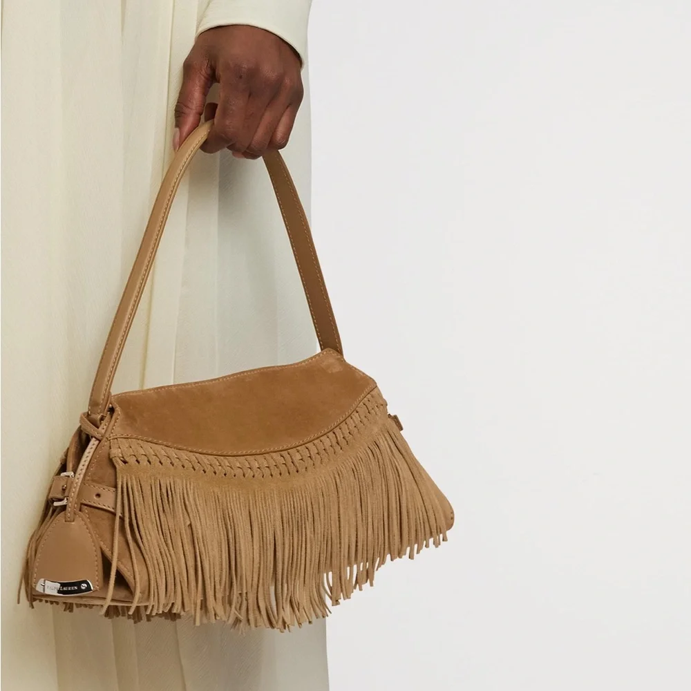 Ralph Lauren Collection Tan Fringe Shoulder Bag - Picture 6 of 13